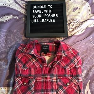 Sherpa lined flannel button up